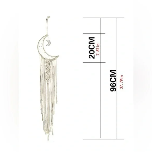 Hand Woven Boho Moon Dream Catcher - Picture 3 of 3